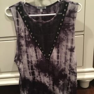 Tie dye tank top with mesh